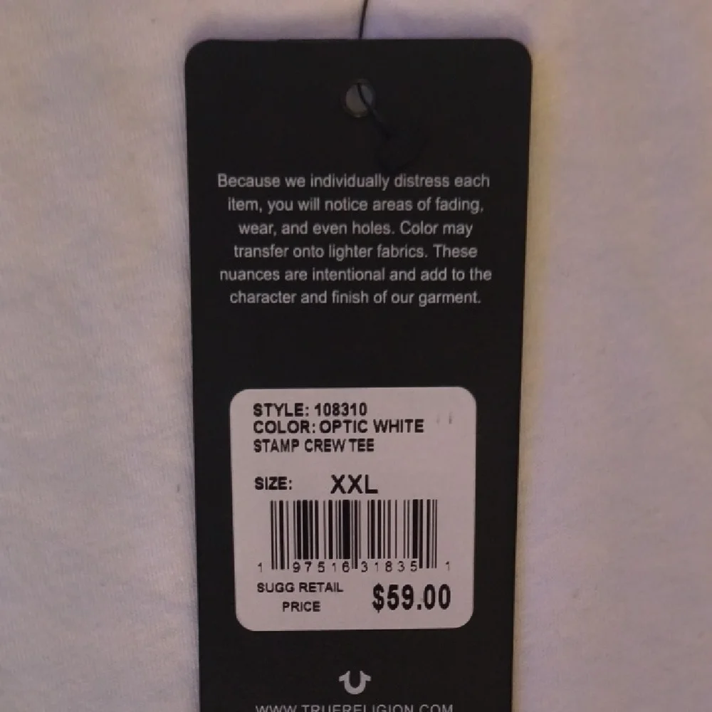 True Religion White Graphic Tee